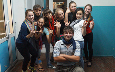 Посвящение в 1-м корпусе общежития