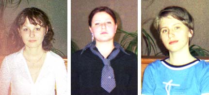 Участницы фестиваля (слева направо): Анастасия Королева (химико-биологический ф-т ОмГПУ), Юлия Болгова (ОмТЭК), Ольга Задорожная (ОГМА)